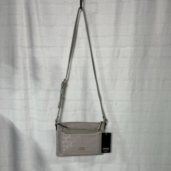 NWT Jones New York Yvette Crossbody Purse & Pouch 11JN951JN-MSC Emboss Cement - Picture 2 of 10